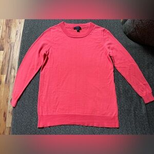 J Crew Tippi 3/4 sleeve crew neck sweater 100% merino wool orange